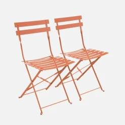 Set 2 sedie da giardino bistrot pieghevole in metallo