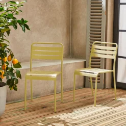Set 2 sedie da giardino bistrot in acciaio