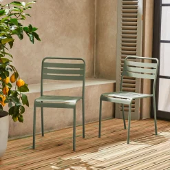 Set 2 sedie da giardino bistrot in acciaio
