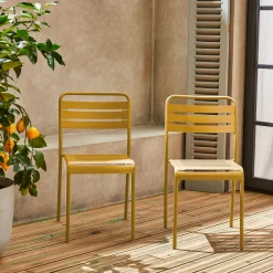 Set 2 sedie da giardino bistrot in acciaio