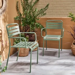 Set 2 sedie da giardino bistrot in acciaio