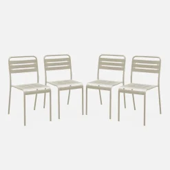 Set 4 sedie da giardino bistrot in acciaio
