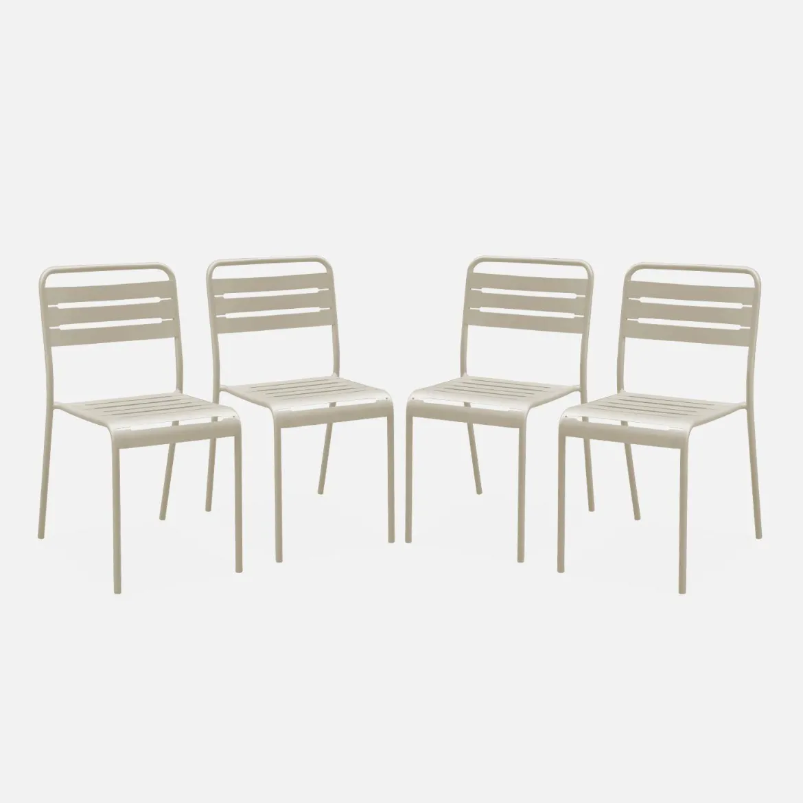 Set 4 sedie da giardino bistrot in acciaio