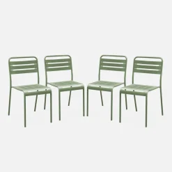 Set 4 sedie da giardino bistrot in acciaio