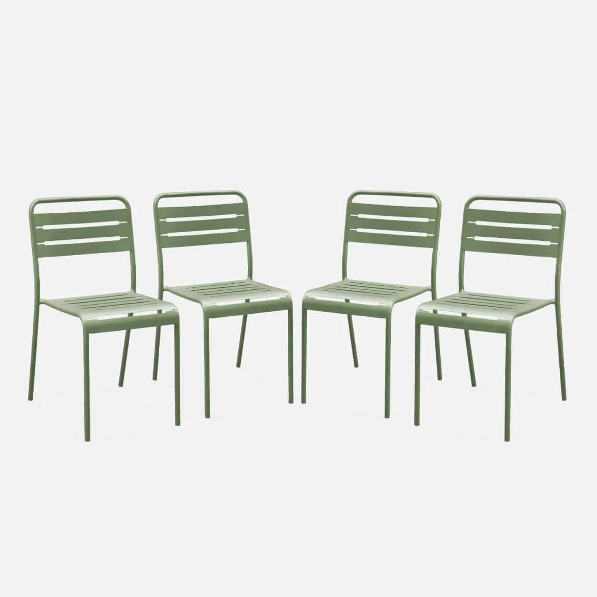 Set 4 sedie da giardino bistrot in acciaio