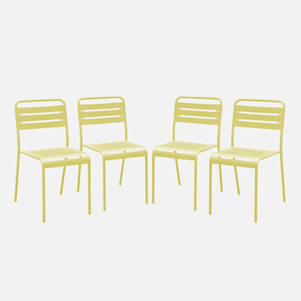 Set 4 sedie da giardino bistrot in acciaio