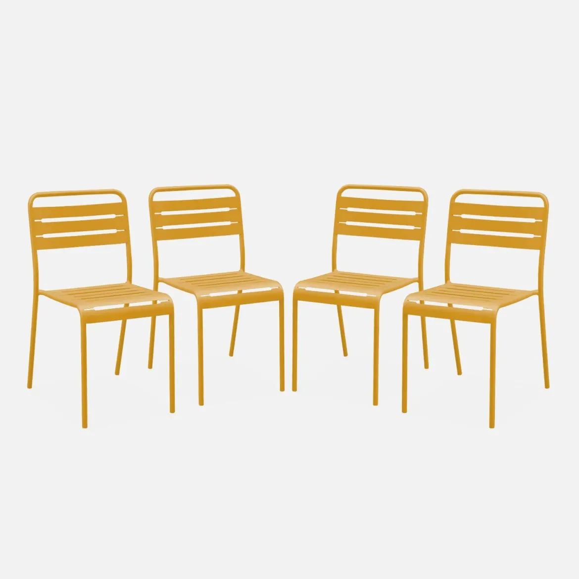 Set 4 sedie da giardino bistrot in acciaio