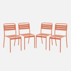 Set 4 sedie da giardino bistrot in acciaio