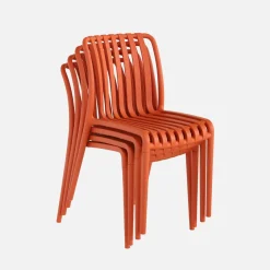 Set 4 sedie da giardino impilabili in plastica