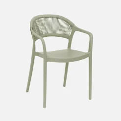 Set 4 sedie da giardino impilabili con effetto corda