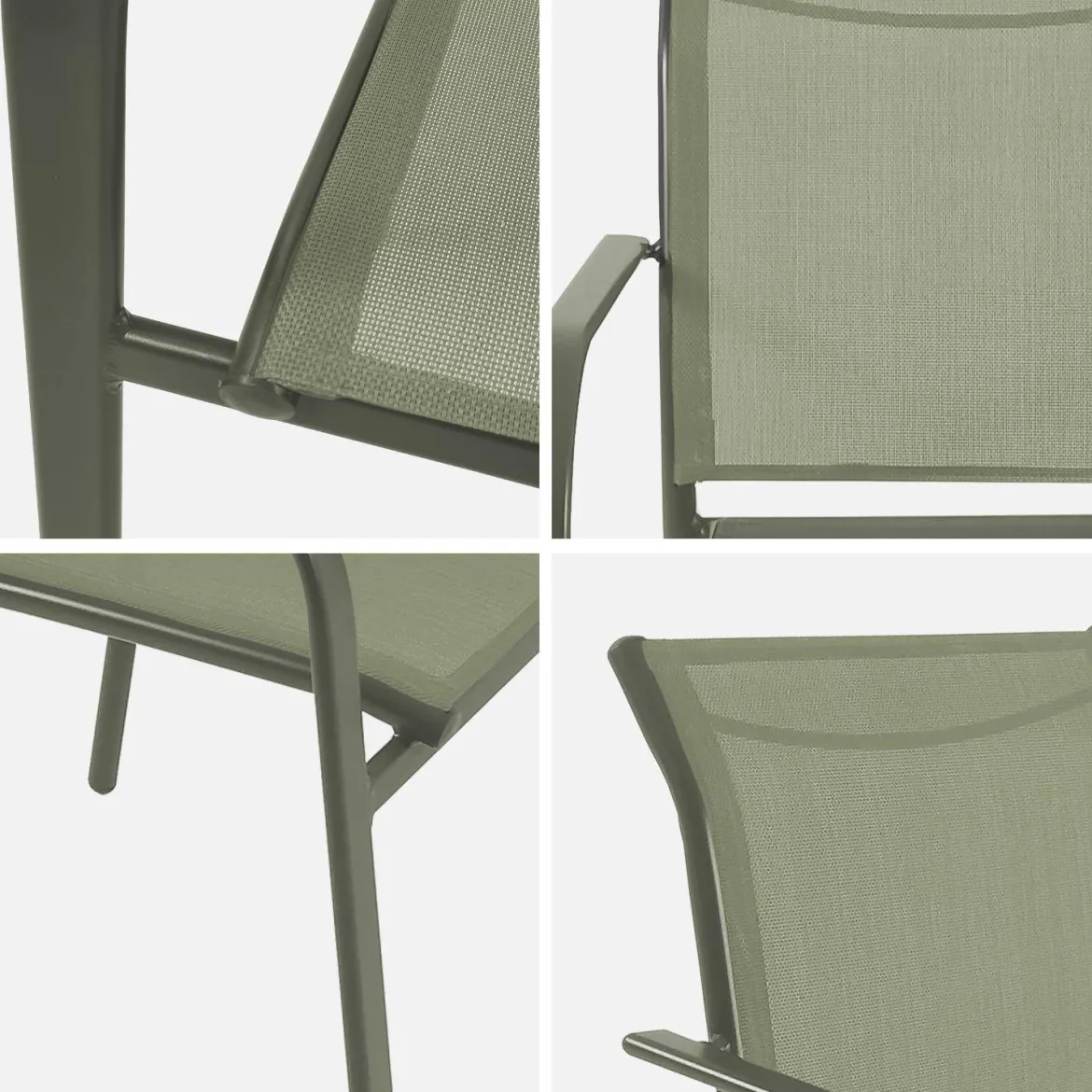 Set 4 sedie da giardino in alluminio e textilene