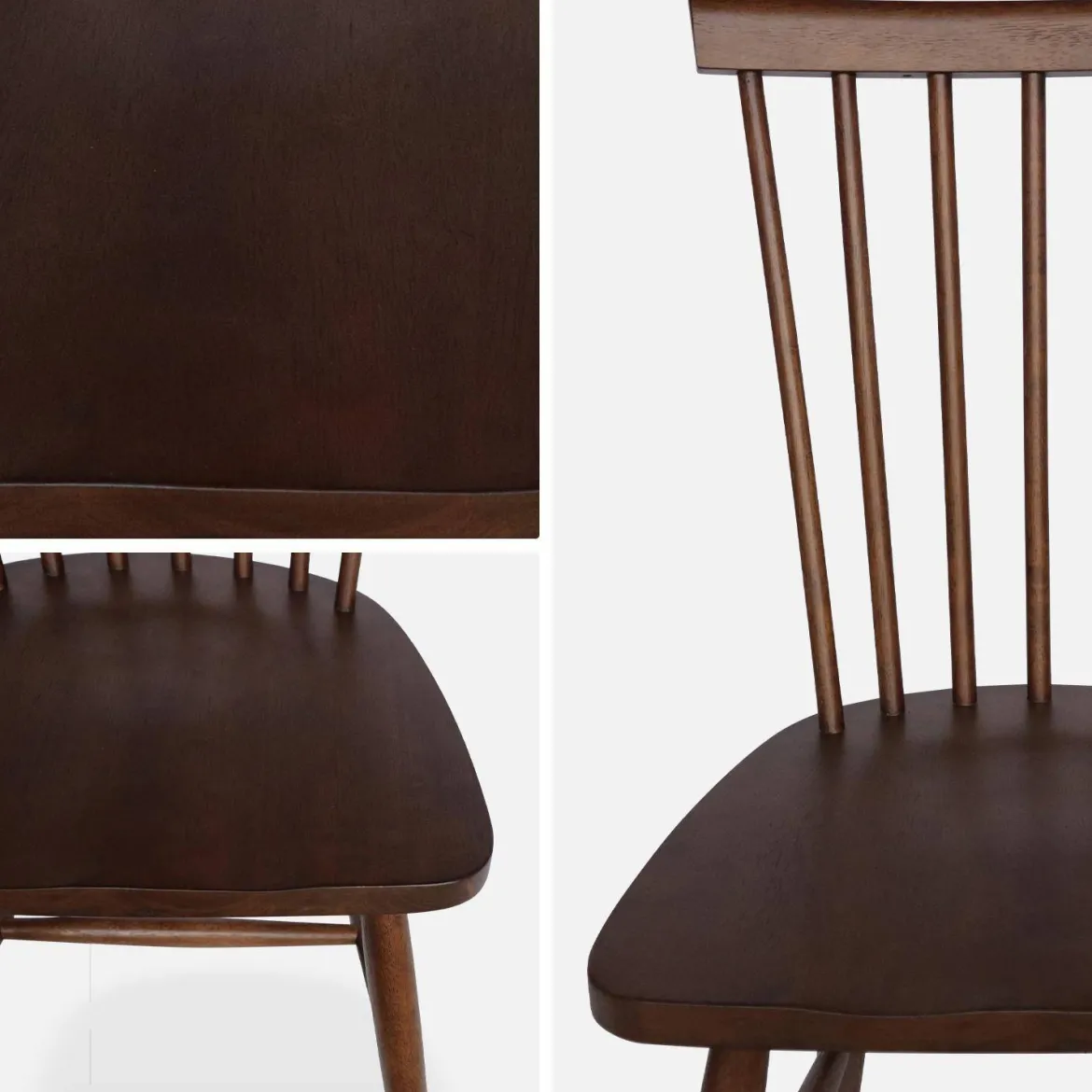 Set 2 sedie da pranzo in legno, impilabili stile vintage