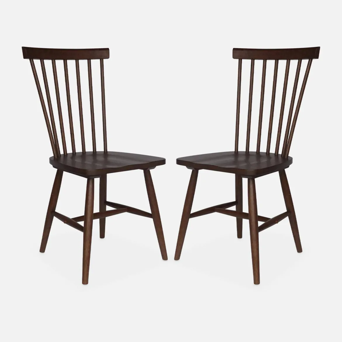Set 2 sedie da pranzo in legno, impilabili stile vintage