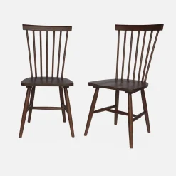 Set 2 sedie da pranzo in legno, impilabili stile vintage