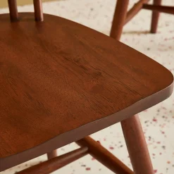 Set 2 sedie da pranzo in legno, impilabili stile vintage