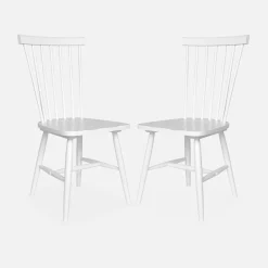 Set 2 sedie da pranzo in legno, impilabili stile vintage
