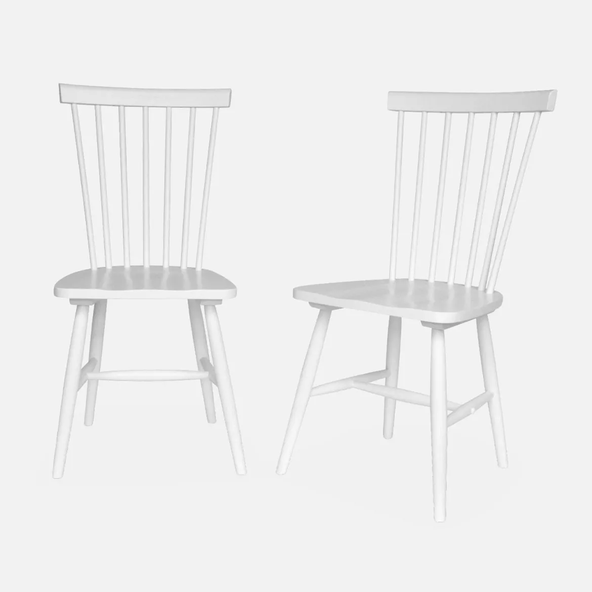 Set 2 sedie da pranzo in legno, impilabili stile vintage