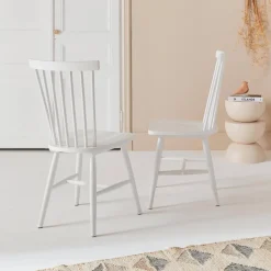 Set 2 sedie da pranzo in legno, impilabili stile vintage