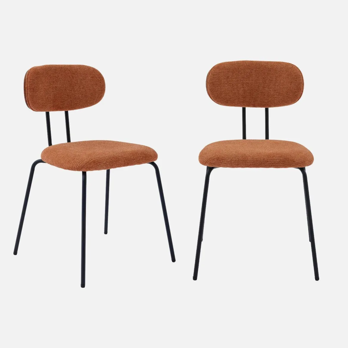 Set 2 sedie in legno tinto noce e tessuto idrorepellente