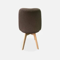 Set 4 sedie scandinave bouclé e gambe in legno