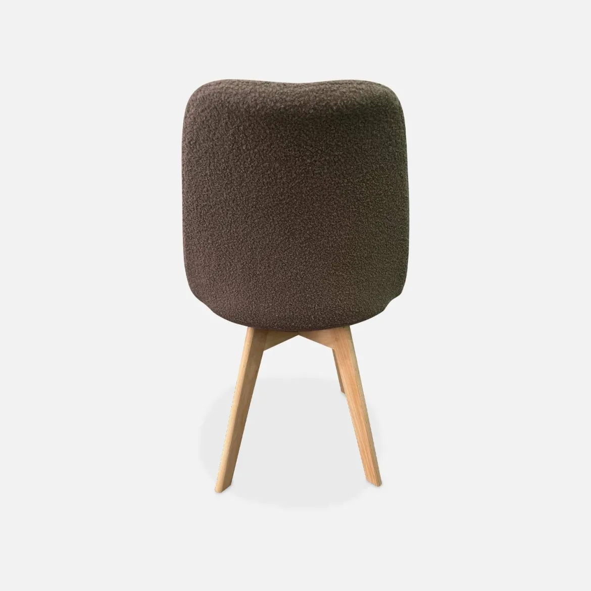 Set 4 sedie scandinave bouclé e gambe in legno