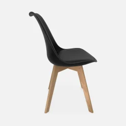 Set 4 sedie scandinave imbottite con gambe in legno