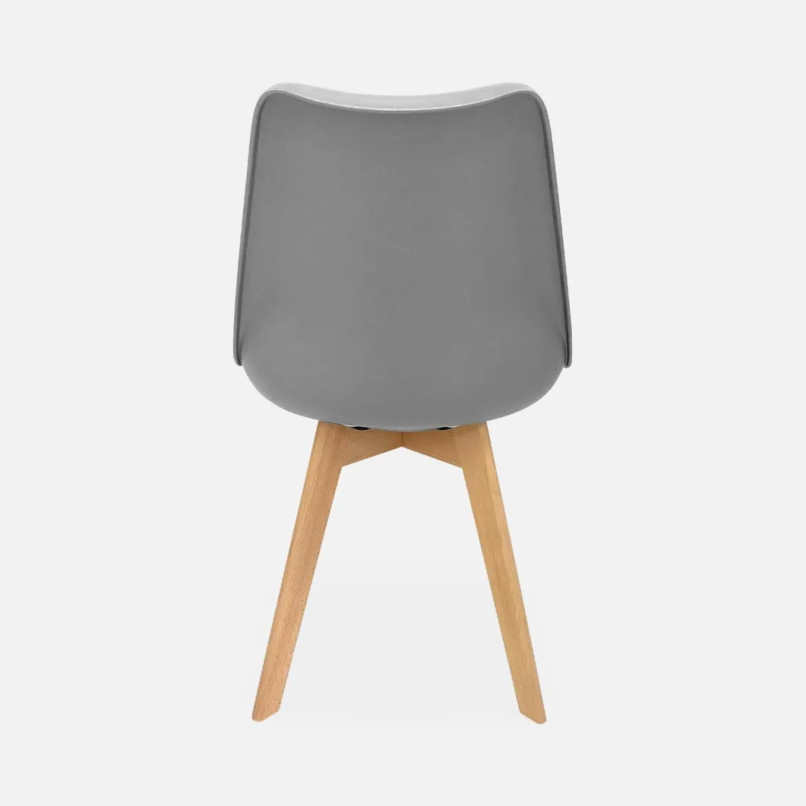 Set 4 sedie scandinave imbottite con gambe in legno