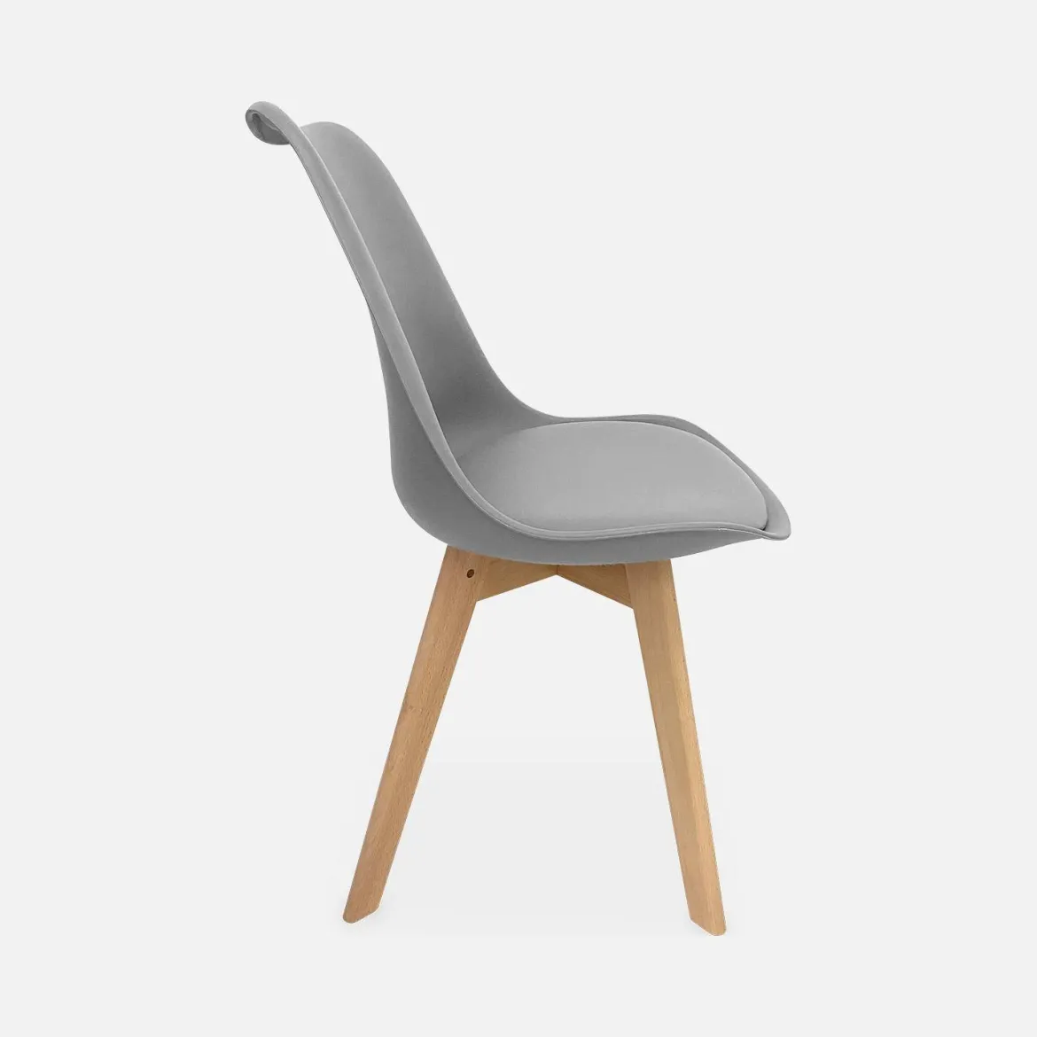 Set 4 sedie scandinave imbottite con gambe in legno