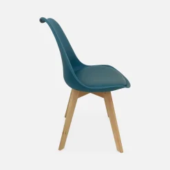 Set 4 sedie scandinave imbottite con gambe in legno