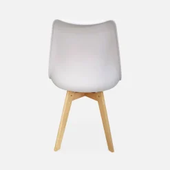 Set 4 sedie scandinave imbottite con gambe in legno