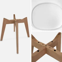 Set 4 sedie scandinave imbottite con gambe in legno