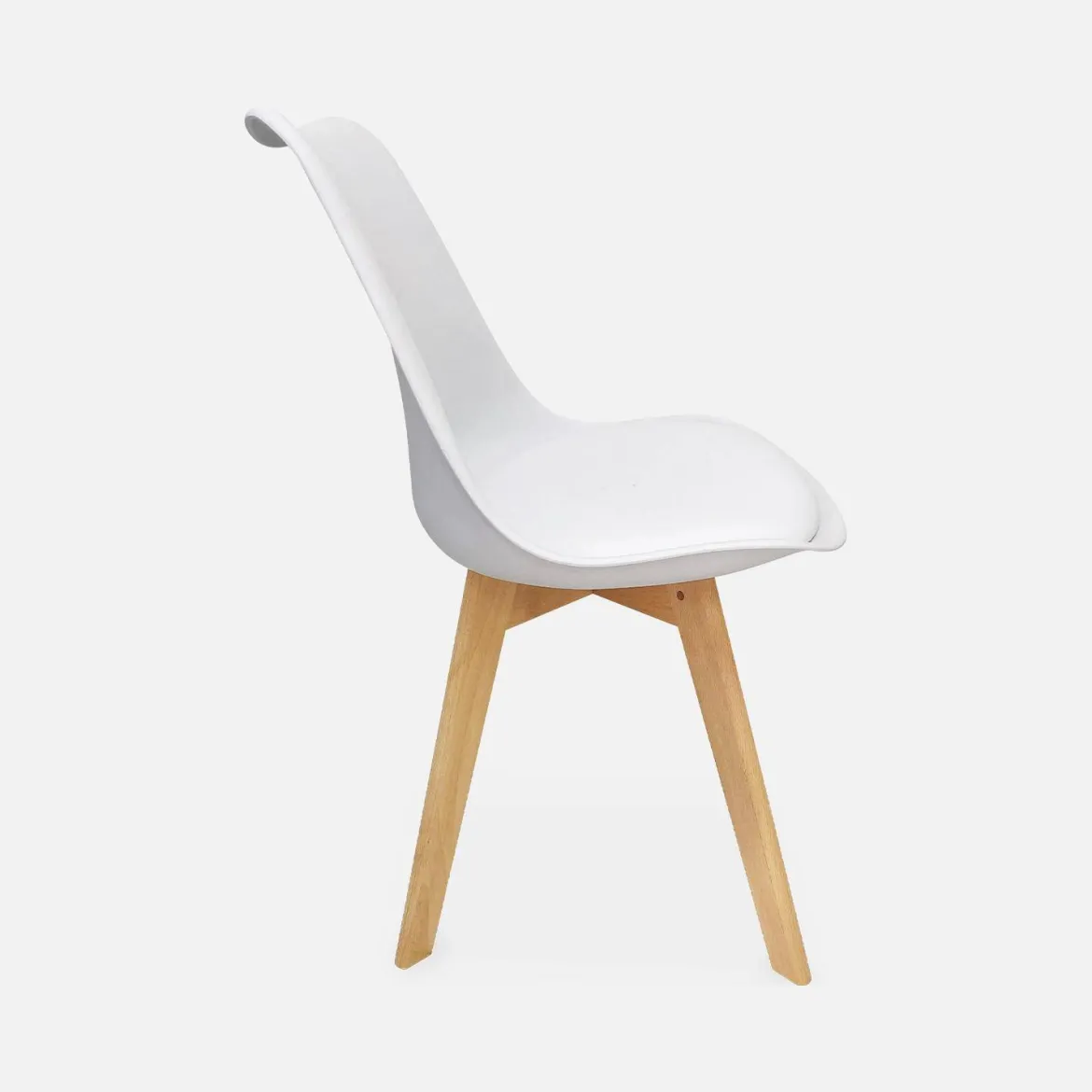 Set 4 sedie scandinave imbottite con gambe in legno