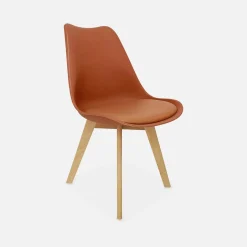 Set 4 sedie scandinave imbottite con gambe in legno