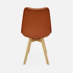 Set 4 sedie scandinave imbottite con gambe in legno