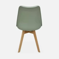 Set 4 sedie scandinave imbottite con gambe in legno