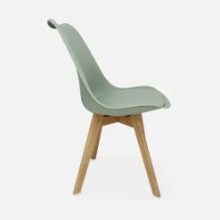 Set 4 sedie scandinave imbottite con gambe in legno