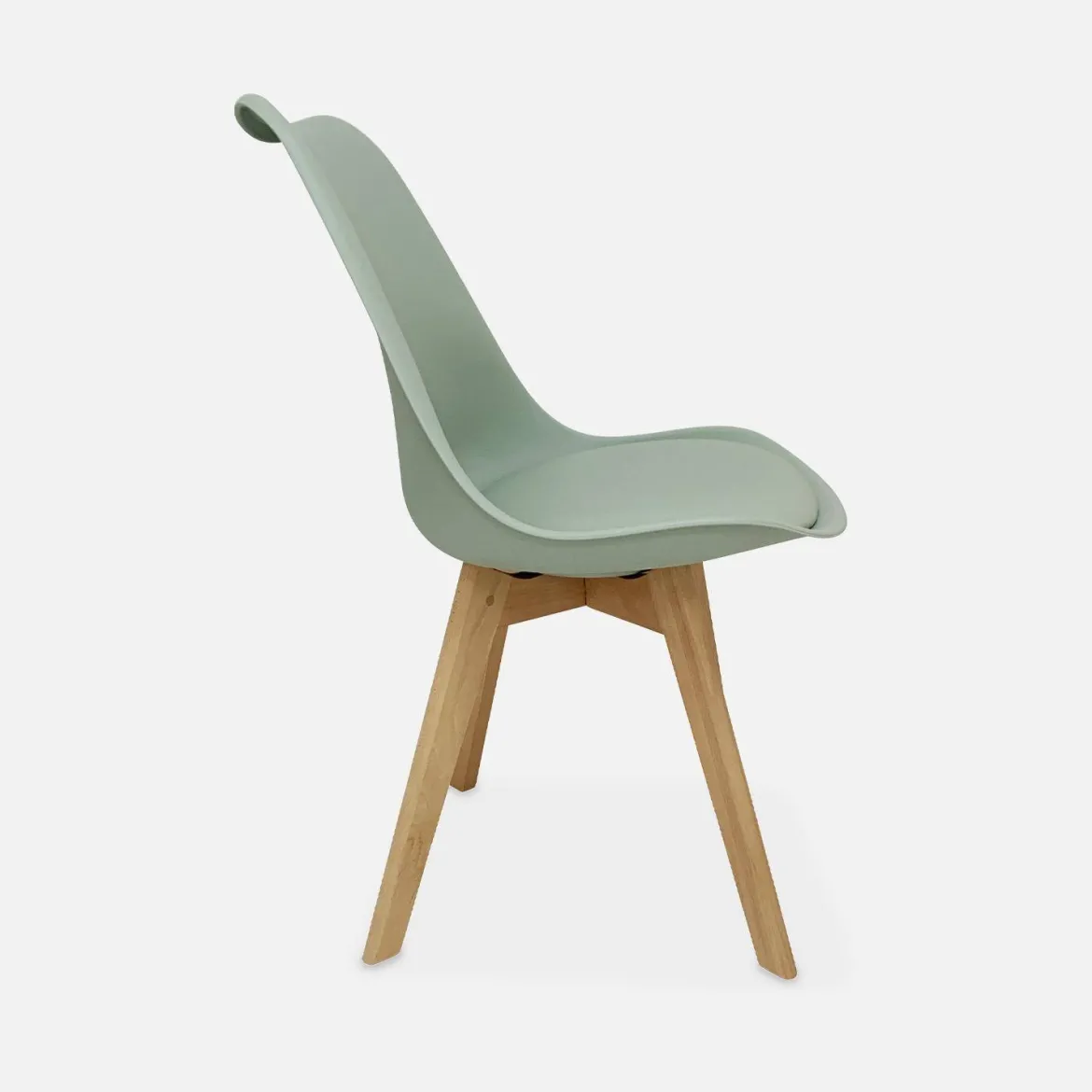 Set 4 sedie scandinave imbottite con gambe in legno