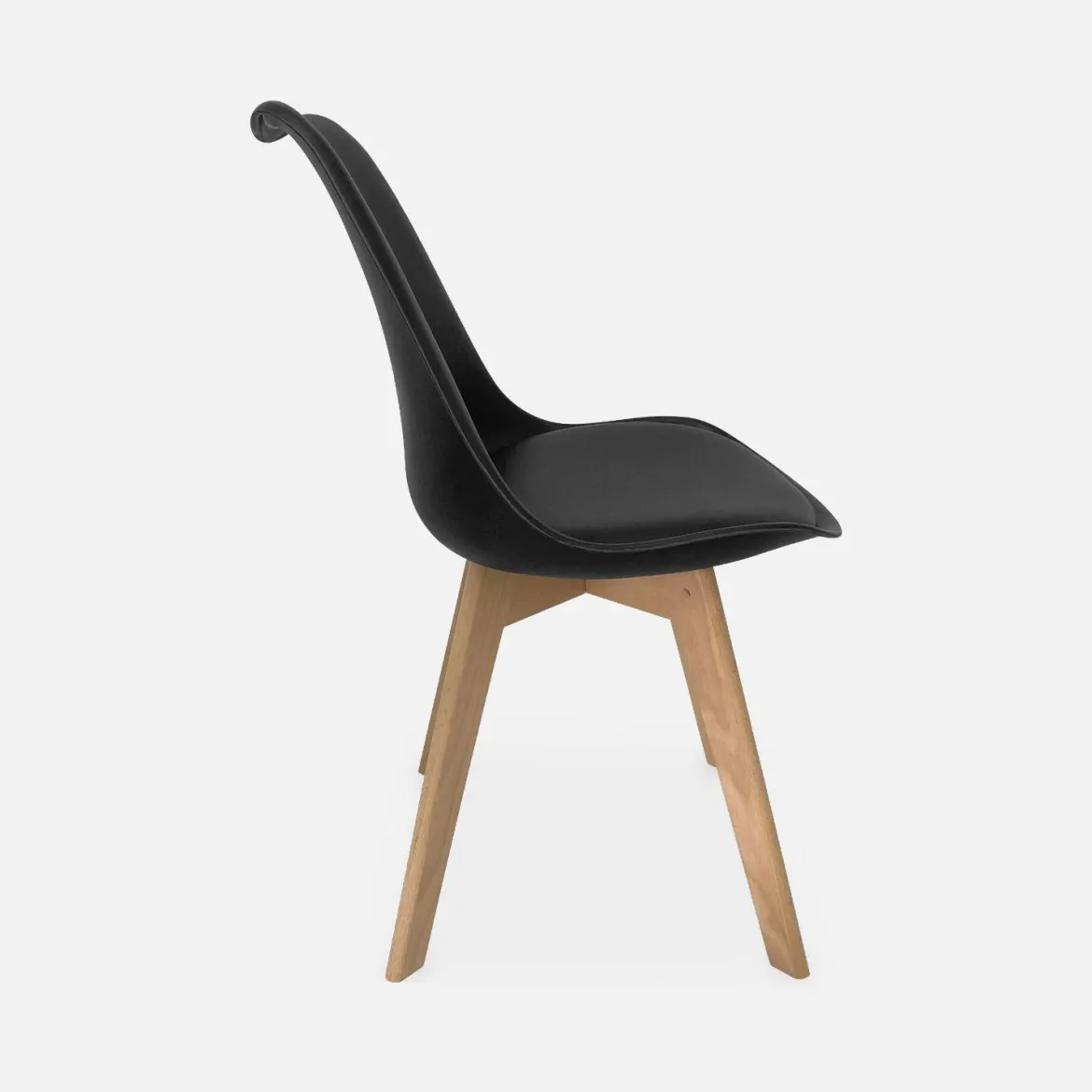 Set 6 sedie scandinave imbottite con gambe in legno