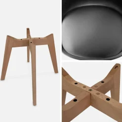 Set 6 sedie scandinave imbottite con gambe in legno