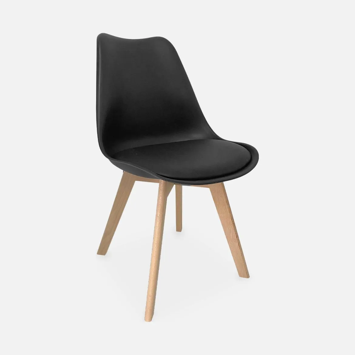 Set 6 sedie scandinave imbottite con gambe in legno