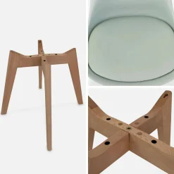 Set 6 sedie scandinave imbottite con gambe in legno