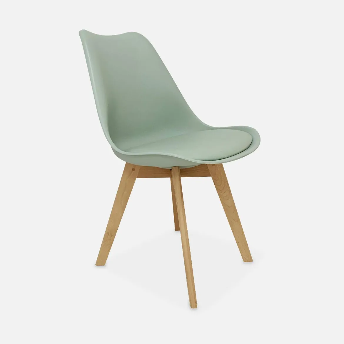 Set 6 sedie scandinave imbottite con gambe in legno