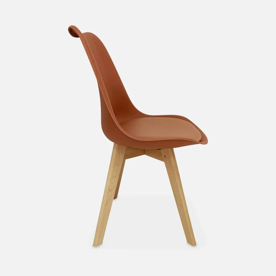 Set 6 sedie scandinave imbottite con gambe in legno