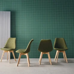 Set 4 sedie scandinave legno di faggio e bouclé strutturato