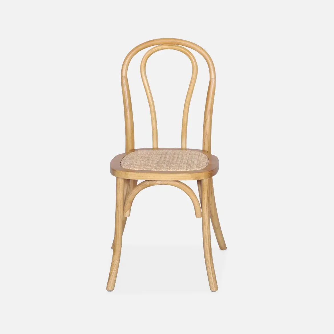 Set 2 sedie vintage in legno e rattan