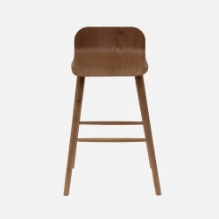 Set 2 sgabelli da bar scandinavo in legno di hevea 67,5 cm