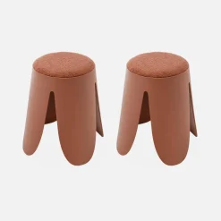 Set 2 sgabelli impilabili in bouclé