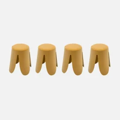 Set 4 sgabelli impilabili in bouclé