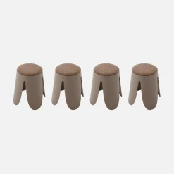 Set 4 sgabelli impilabili in bouclé