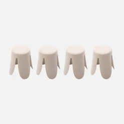 Set 4 sgabelli impilabili in bouclé